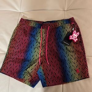 Psycho Bunny swim trunks multi color